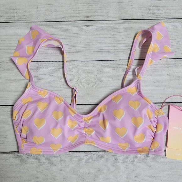 Stoney Clover Lane Other - Stoney Clover Lane x Target Flutter Strap Heart Print Bralette Bikini Top XS